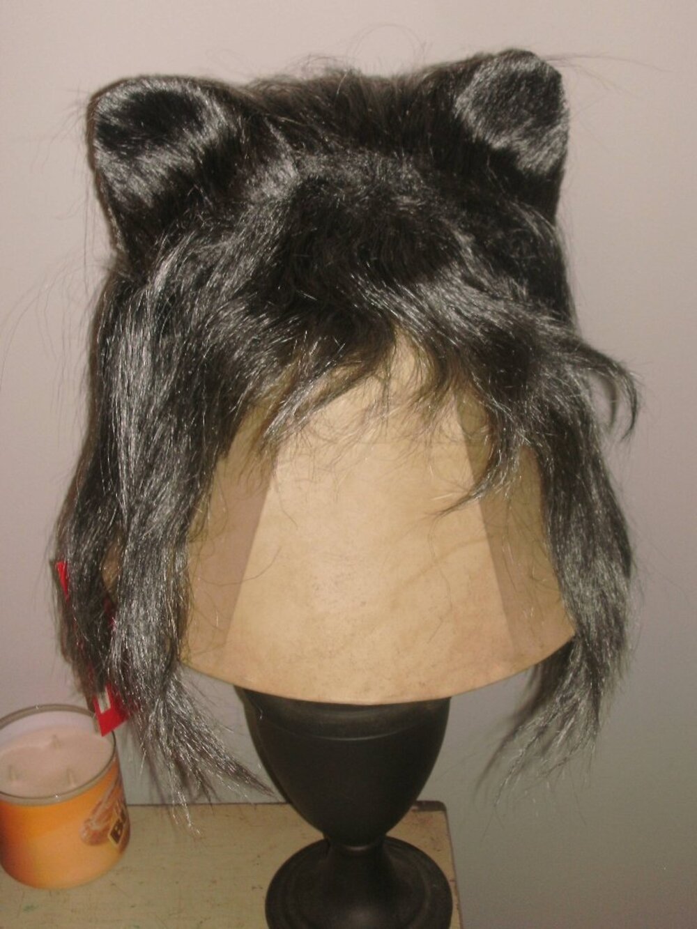 NWT Black White Japanese Beast Wolf Fox Animal Wig Cosplay Costume Halloween OS